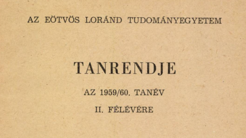 Az ELTE Tanrendje az 1959/60. tanév II. félévére