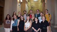 German library and information management students on a library visit